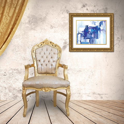 City Walk Gold Ornate Wood Framed Art Print with Double Matting by Circle Art Group