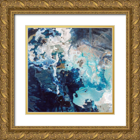Deep Blue Pool Gold Ornate Wood Framed Art Print with Double Matting by Taylor, Kari