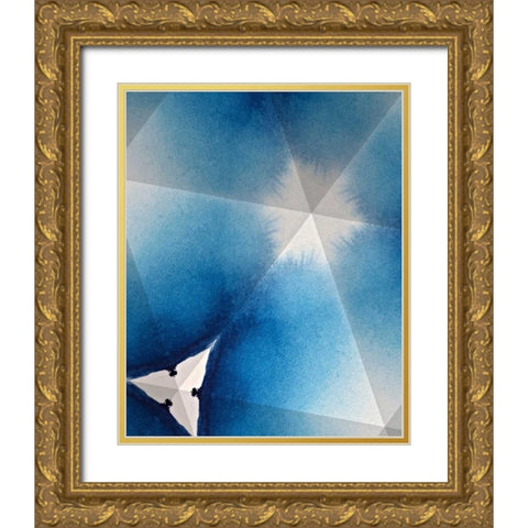 Indigo Daydream I Gold Ornate Wood Framed Art Print with Double Matting by Stramel, Renee W.