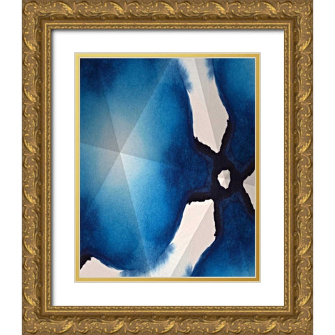 Indigo Daydream II Gold Ornate Wood Framed Art Print with Double Matting by Stramel, Renee W.