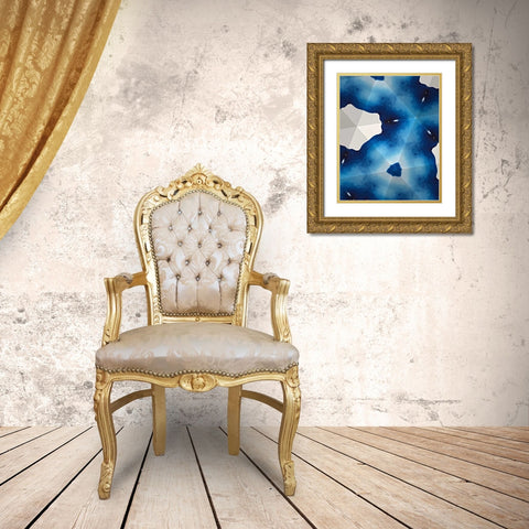 Indigo Daydream III Gold Ornate Wood Framed Art Print with Double Matting by Stramel, Renee W.