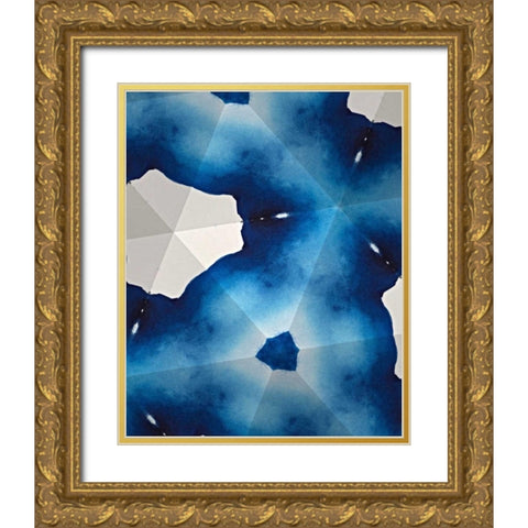 Indigo Daydream III Gold Ornate Wood Framed Art Print with Double Matting by Stramel, Renee W.