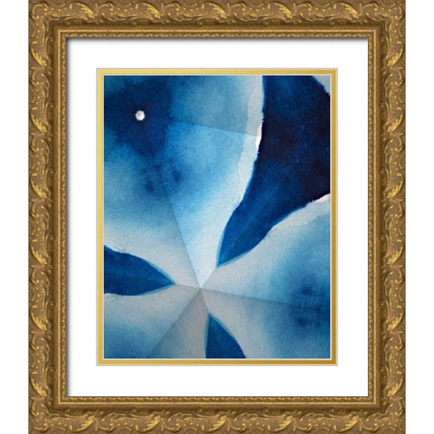 Indigo Daydream V Gold Ornate Wood Framed Art Print with Double Matting by Stramel, Renee W.