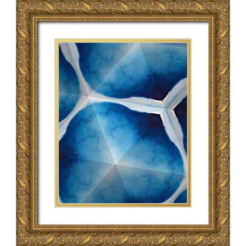 Indigo Daydream VII Gold Ornate Wood Framed Art Print with Double Matting by Stramel, Renee W.