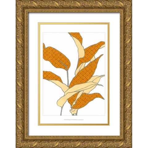 Modern Foliage II Gold Ornate Wood Framed Art Print with Double Matting by Vess, June Erica