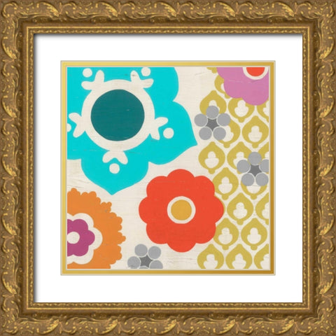 Candy Blossoms II Gold Ornate Wood Framed Art Print with Double Matting by Vess, June Erica