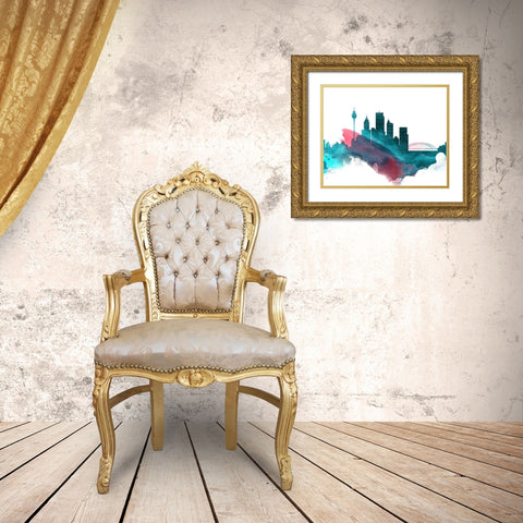 Sydney Watercolor Cityscape II Gold Ornate Wood Framed Art Print with Double Matting by Circle Art Group