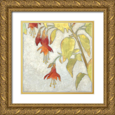 Fuchsia Blooms II Gold Ornate Wood Framed Art Print with Double Matting by Meagher, Megan