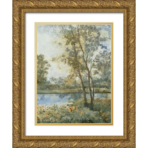 Custom Ethereal Waters II (ASH) Gold Ornate Wood Framed Art Print with Double Matting by OToole, Tim