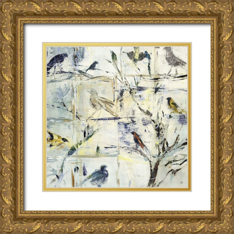 Exotic Aviary Gold Ornate Wood Framed Art Print with Double Matting by Maas, Jodi