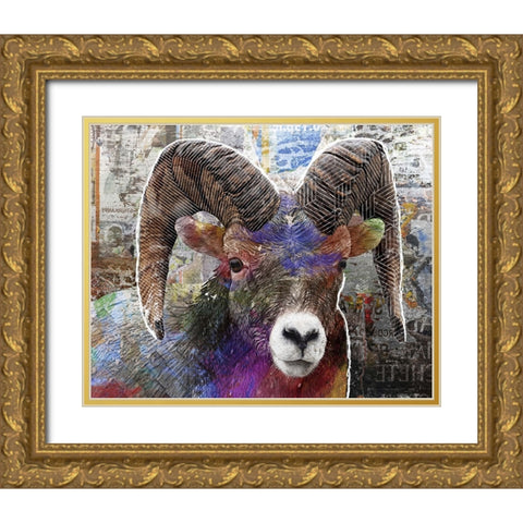 Pop Art - Ram Gold Ornate Wood Framed Art Print with Double Matting by Inner Circle