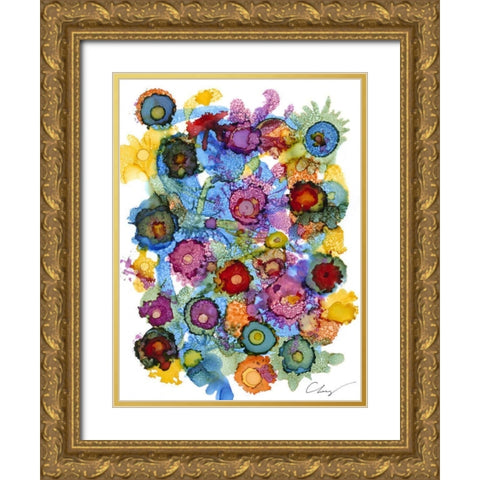 Coastal Spectrum II Gold Ornate Wood Framed Art Print with Double Matting by Baynes, Cheryl