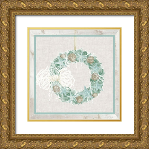 Coastal Christmas Collection A Gold Ornate Wood Framed Art Print with Double Matting by Vision Studio