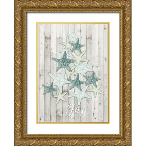 Coastal Christmas Collection B Gold Ornate Wood Framed Art Print with Double Matting by Vision Studio