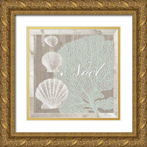 Coastal Christmas Collection G Gold Ornate Wood Framed Art Print with Double Matting by Vision Studio