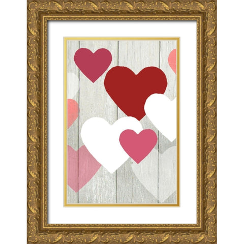 DIY Love Collection F Gold Ornate Wood Framed Art Print with Double Matting by Vision Studio