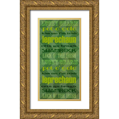 St. Pattys Collection B Gold Ornate Wood Framed Art Print with Double Matting by Vision Studio