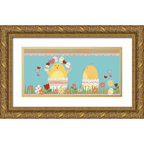 Easter Sweeties Collection C Gold Ornate Wood Framed Art Print with Double Matting by Vess, June Erica