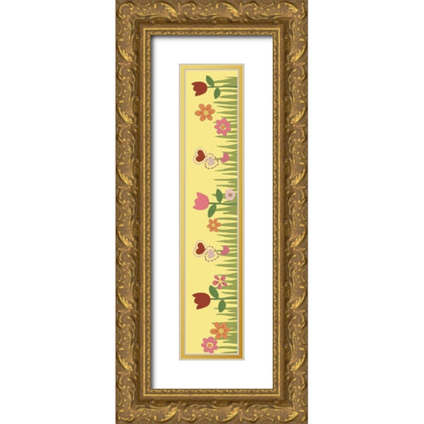 Easter Sweeties Collection D Gold Ornate Wood Framed Art Print with Double Matting by Vess, June Erica