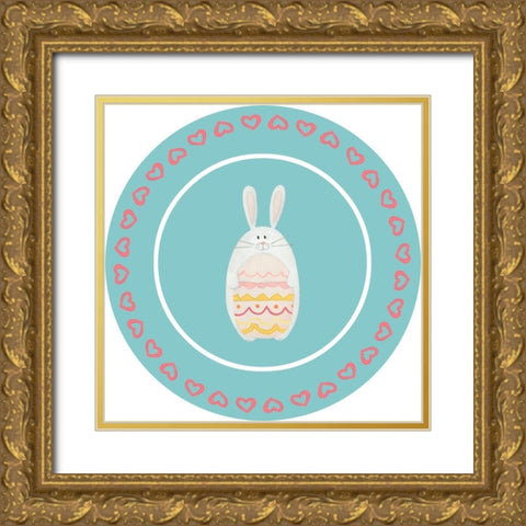 Easter Sweeties Collection E Gold Ornate Wood Framed Art Print with Double Matting by Vess, June Erica