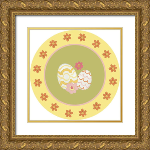 Easter Sweeties Collection H Gold Ornate Wood Framed Art Print with Double Matting by Vess, June Erica