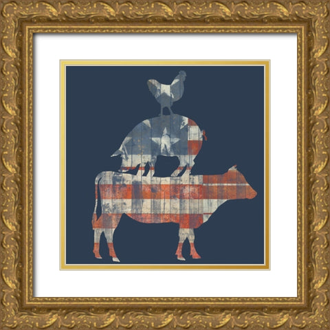 Fourth on the Farm Collection A Gold Ornate Wood Framed Art Print with Double Matting by Studio W
