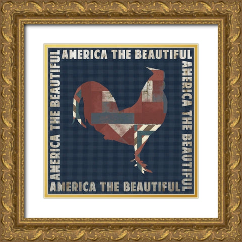 Fourth on the Farm Collection E Gold Ornate Wood Framed Art Print with Double Matting by Studio W