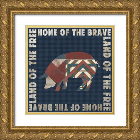 Fourth on the Farm Collection F Gold Ornate Wood Framed Art Print with Double Matting by Studio W