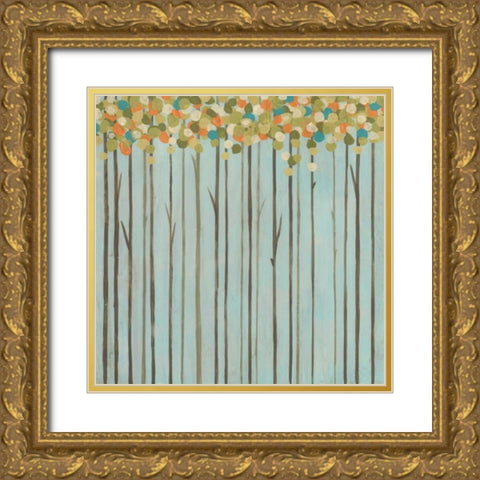 Birch Grove II Gold Ornate Wood Framed Art Print with Double Matting by Vess, June Erica