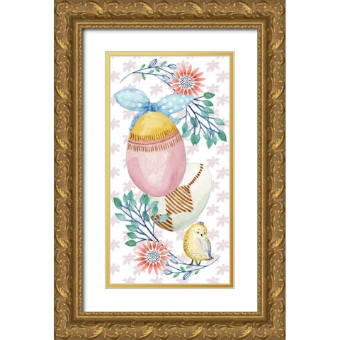 Easter Pups Collection B Gold Ornate Wood Framed Art Print with Double Matting by Wang, Melissa