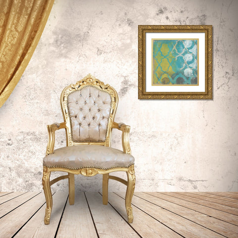 Neo Lattice I Gold Ornate Wood Framed Art Print with Double Matting by Vess, June Erica