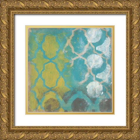 Neo Lattice I Gold Ornate Wood Framed Art Print with Double Matting by Vess, June Erica