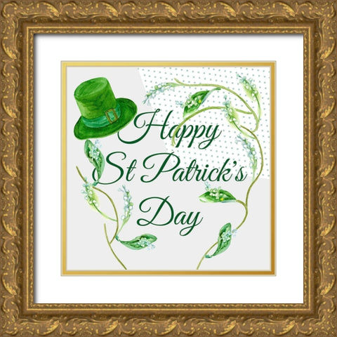 St. Patricks Day Collection A Gold Ornate Wood Framed Art Print with Double Matting by Wang, Melissa