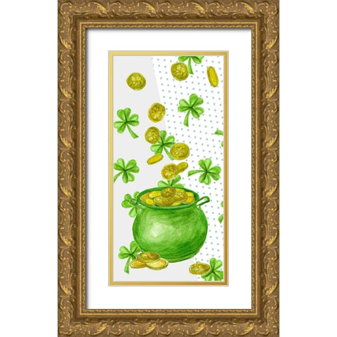 St. Patricks Day Collection B Gold Ornate Wood Framed Art Print with Double Matting by Wang, Melissa
