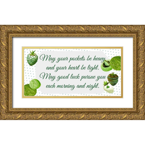 St. Patricks Day Collection C Gold Ornate Wood Framed Art Print with Double Matting by Wang, Melissa