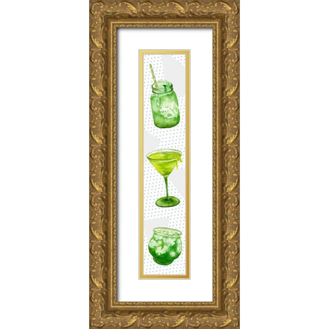 St. Patricks Day Collection D Gold Ornate Wood Framed Art Print with Double Matting by Wang, Melissa