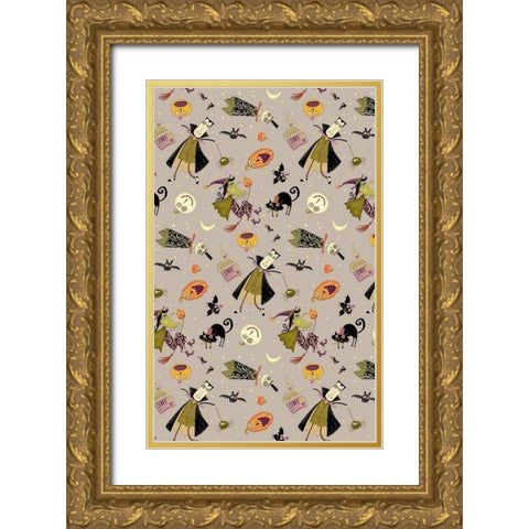 EEK Collection E Gold Ornate Wood Framed Art Print with Double Matting by Eisner, Viv
