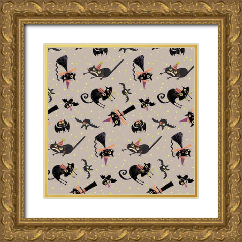EEK Collection F Gold Ornate Wood Framed Art Print with Double Matting by Eisner, Viv