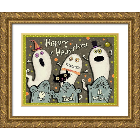 Happy Haunting Collection A Gold Ornate Wood Framed Art Print with Double Matting by Eisner, Viv