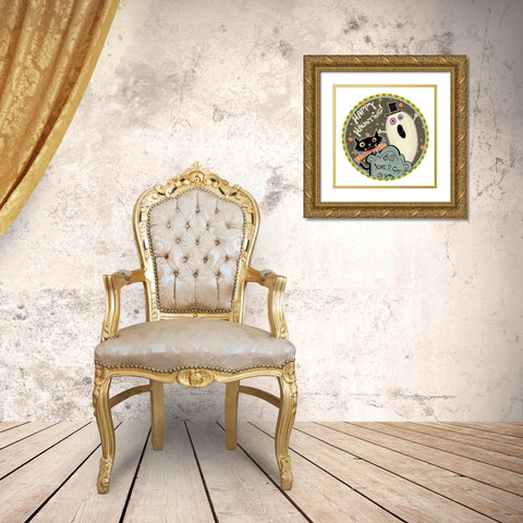 Happy Haunting Collection C Gold Ornate Wood Framed Art Print with Double Matting by Eisner, Viv