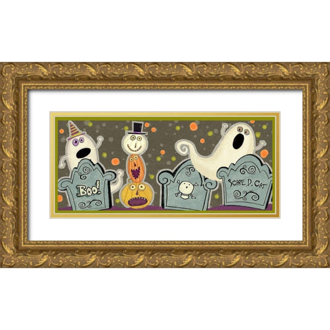 Happy Haunting Collection D Gold Ornate Wood Framed Art Print with Double Matting by Eisner, Viv