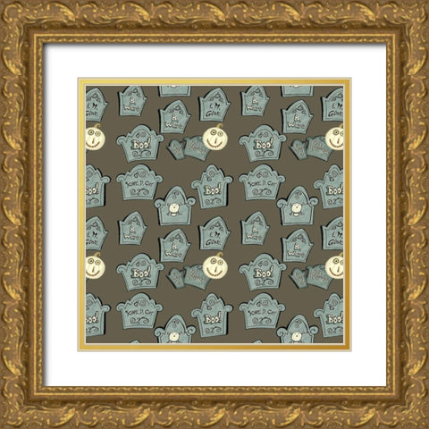 Happy Haunting Collection F Gold Ornate Wood Framed Art Print with Double Matting by Eisner, Viv