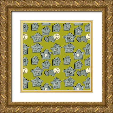 Happy Haunting Collection H Gold Ornate Wood Framed Art Print with Double Matting by Eisner, Viv