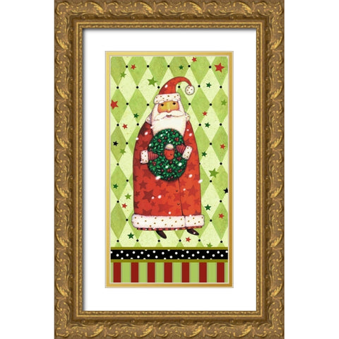 Harlequin Christmas Collection B Gold Ornate Wood Framed Art Print with Double Matting by Eisner, Viv