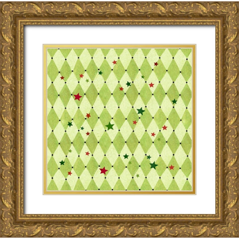 Harlequin Christmas Collection F Gold Ornate Wood Framed Art Print with Double Matting by Eisner, Viv