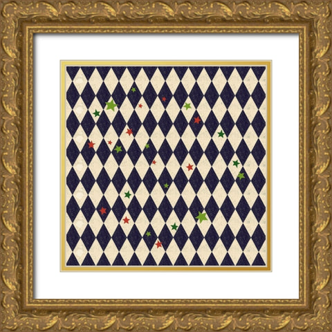 Harlequin Christmas Collection G Gold Ornate Wood Framed Art Print with Double Matting by Eisner, Viv