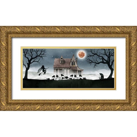 Harvest Moon Collection D Gold Ornate Wood Framed Art Print with Double Matting by Popp, Grace