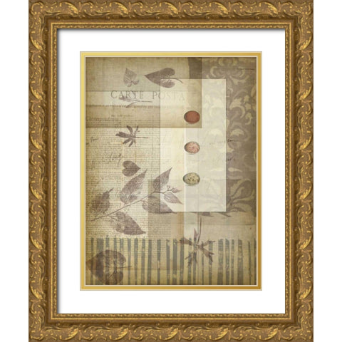 Small Notebook Collage III Gold Ornate Wood Framed Art Print with Double Matting by Goldberger, Jennifer