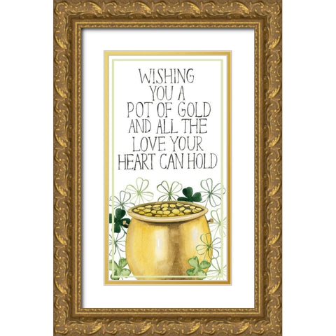 Leprechauns Rainbow Collection B Gold Ornate Wood Framed Art Print with Double Matting by Popp, Grace