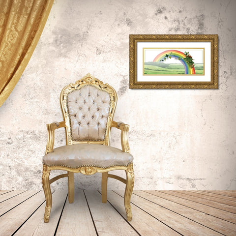 Leprechauns Rainbow Collection D Gold Ornate Wood Framed Art Print with Double Matting by Popp, Grace